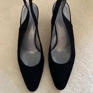 Black sling back shoes. Size 8